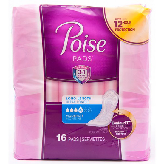 Picture of POISE PADS - MODERATE TO XTRA 16S