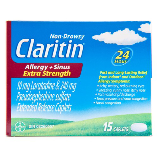 Picture of CLARITIN ALLRG/SIN XTRA 24H TAB 15S