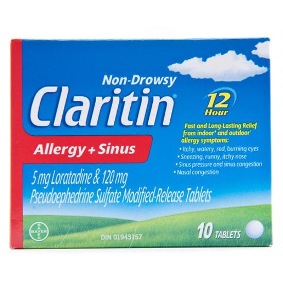 Picture of CLARITIN ALLRG and SINUS TAB 10S