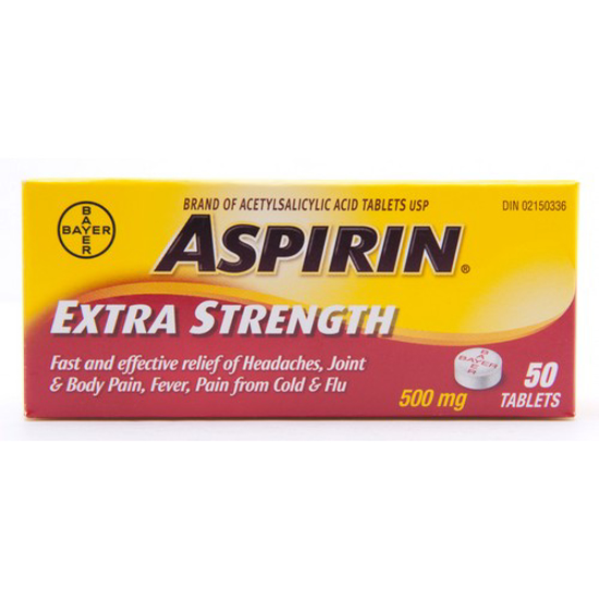 Picture of ASPIRIN A.S.A. XTRA TAB 500MG 50S