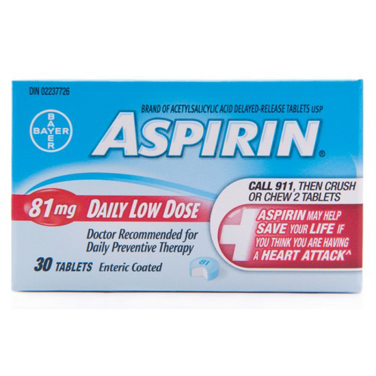 Picture of ASPIRIN DAILY LOW DOSE TAB 81MG 30S