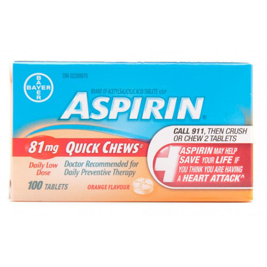 Picture of ASPIRIN QUICK CHEWS TAB 81MG 100S