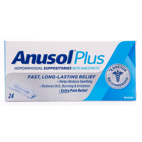 Picture of ANUSOL PLUS SUPPOSITORY 24S