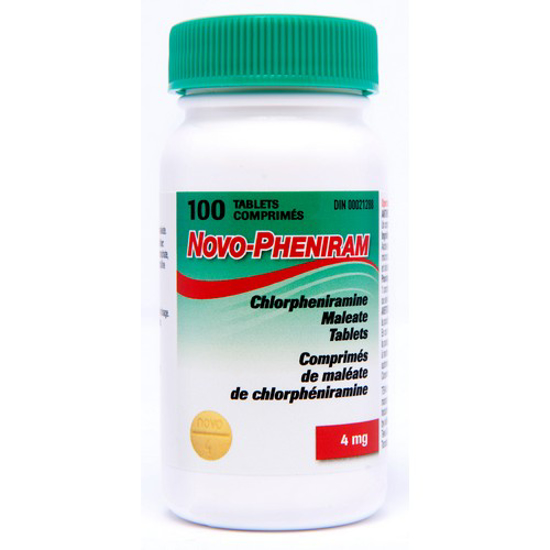 Picture of NOVO-PHENIRAMINE 4MG 100.00 TB