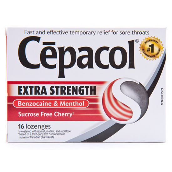 Picture of CEPACOL LOZENGE XTRA CHERRY SF 16S