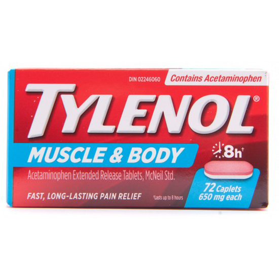 Picture of TYLENOL MUSCLE and BACK 8HR 650MG 72S