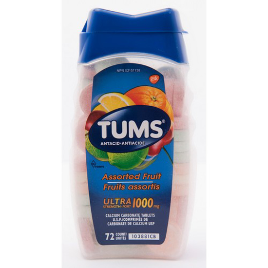 Picture of TUMS ULT - ASST FRT TAB 1000MG 72S