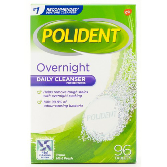 Picture of POLIDENT OVERNIGHT - MINT TAB 96S