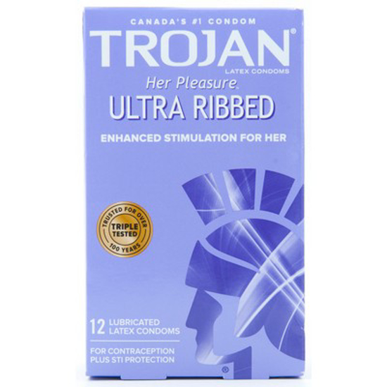 Picture of TROJAN HER PLEASURE ULTRA RIBBED CONDOM 12