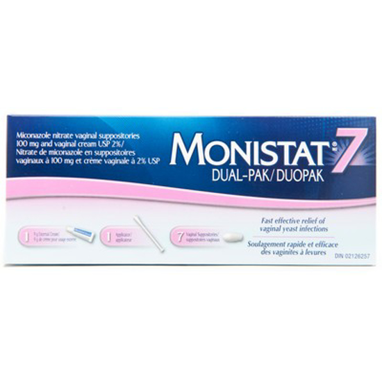 Picture of MONISTAT 7 DAYS 100MG SUP DUO PK