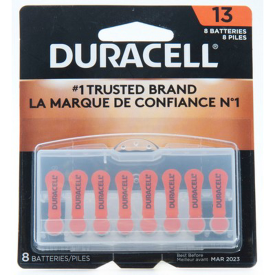 Picture of DURACELL HEARING AID BATTERY #13 MERCURY FREE 8