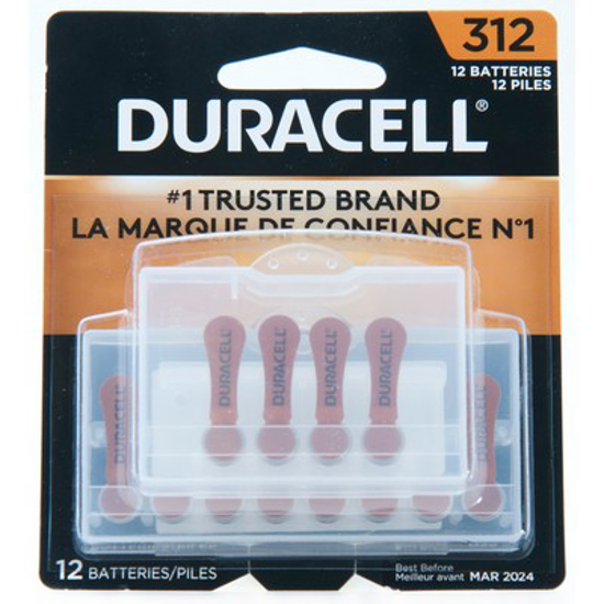 Picture of DURACELL HEARING AID BATTERY #312 MERCURY FREE 12