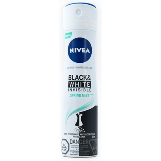 Picture of *NIVEA BLACKandWHITE INVISIBLE SPRING MIST DRY SPRAY 150ML